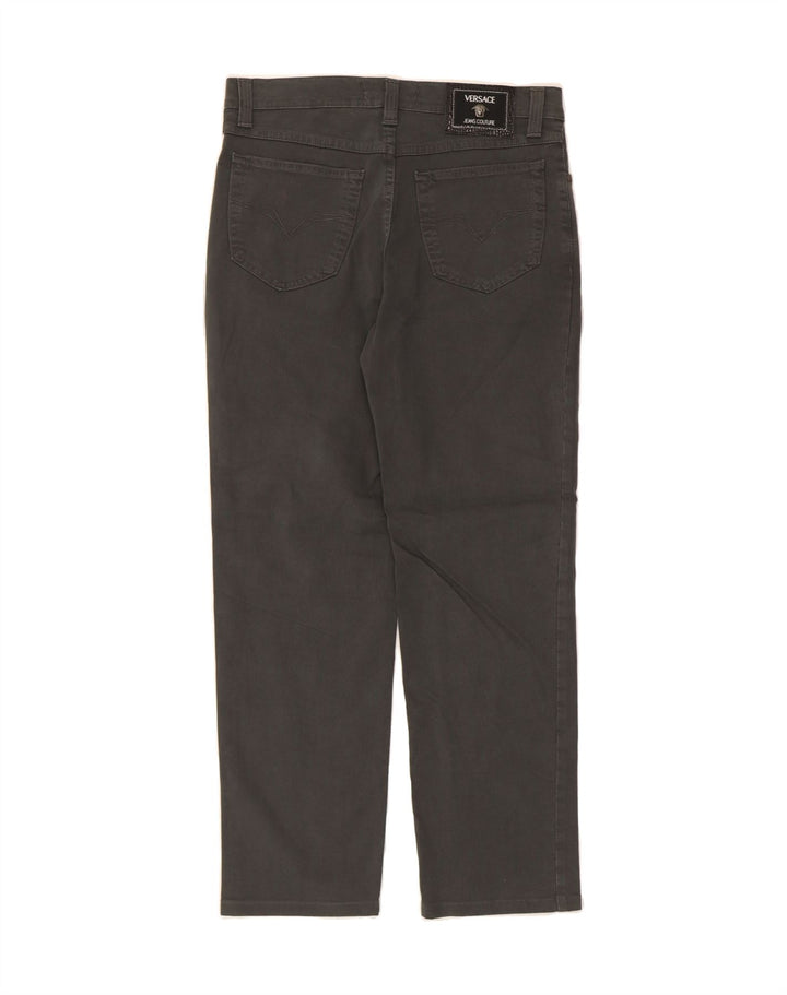 VERSACE Womens Straight Casual Trousers W32 L27 Grey Cotton Vintage Versace and Second-Hand Versace from Messina Hembry 