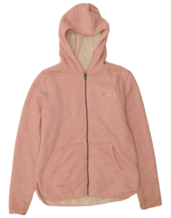 Maglione con cappuccio e zip Sherpa da donna Roxy UK 16 Grande poliestere rosa