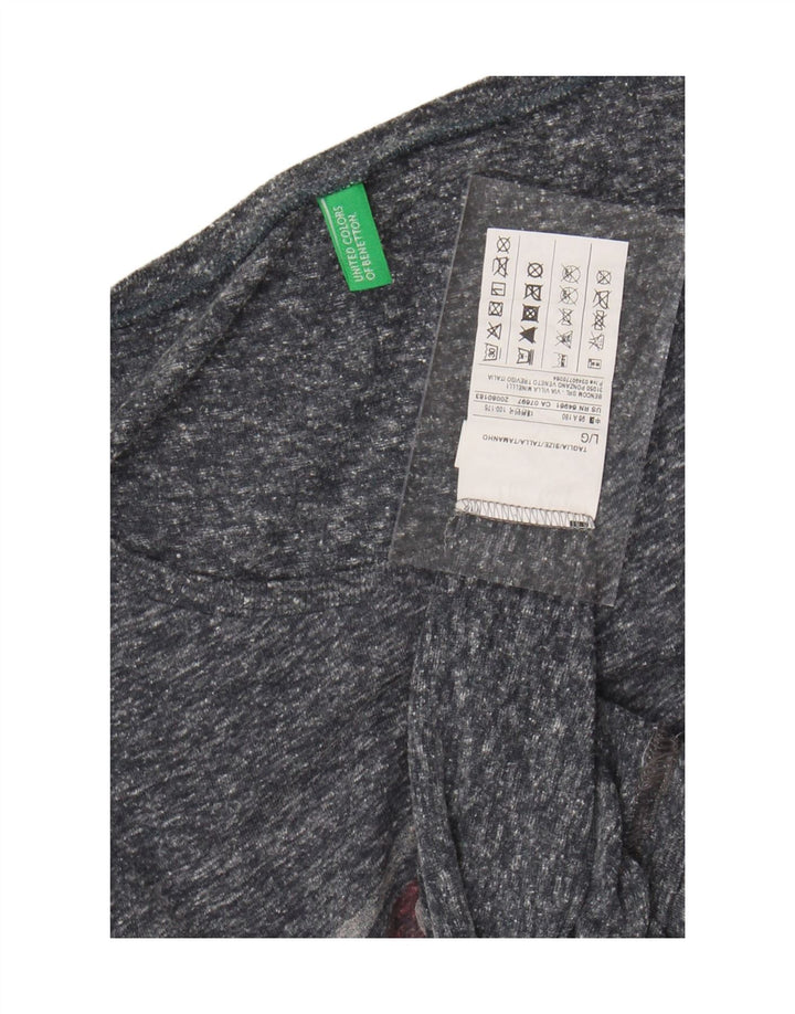 BENETTON Mens New York Graphic T-Shirt Top Large Grey Flecked Polyester
