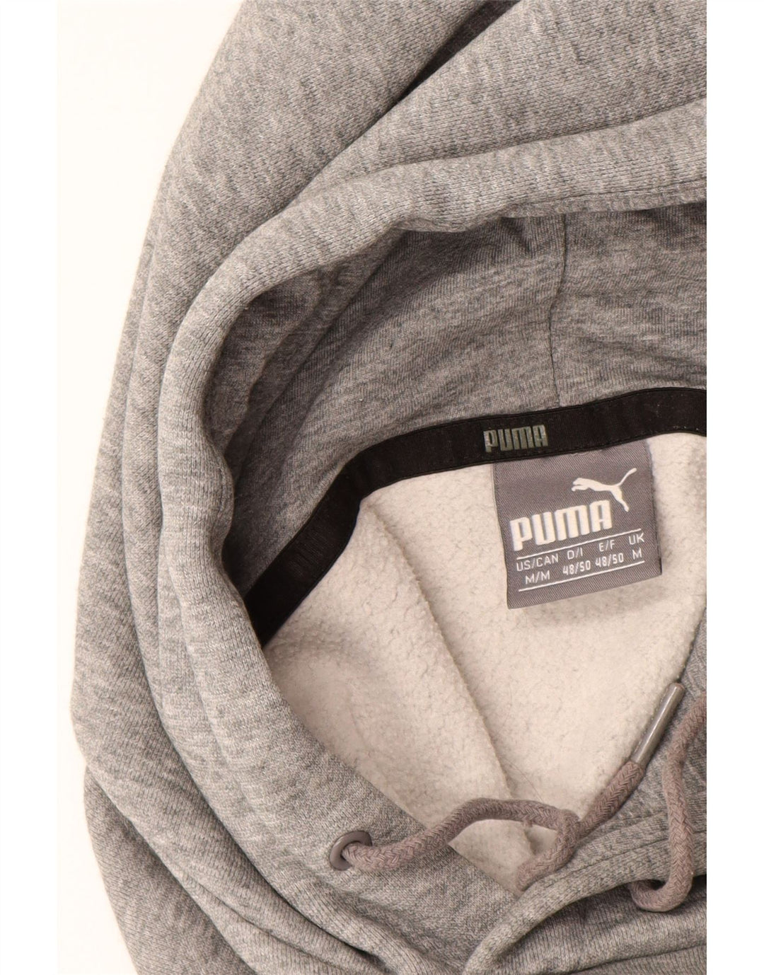PUMA Mens Graphic Hoodie Jumper Medium Grey Vintage Puma and Second-Hand Puma from Messina Hembry 