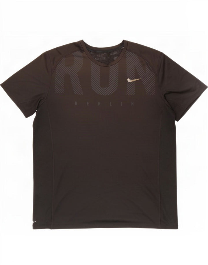 T-shirt grafica da uomo Nike Berlin Top grande in poliestere nero