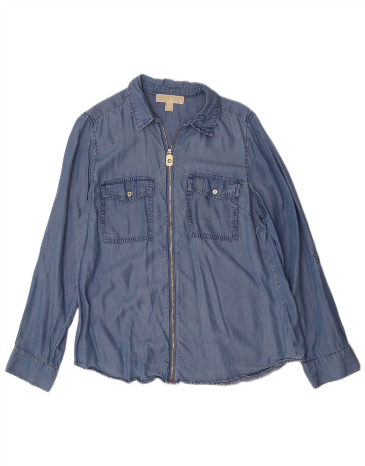 Camicia di jeans da donna Michael Kors UK 14 Lyocell blu medio