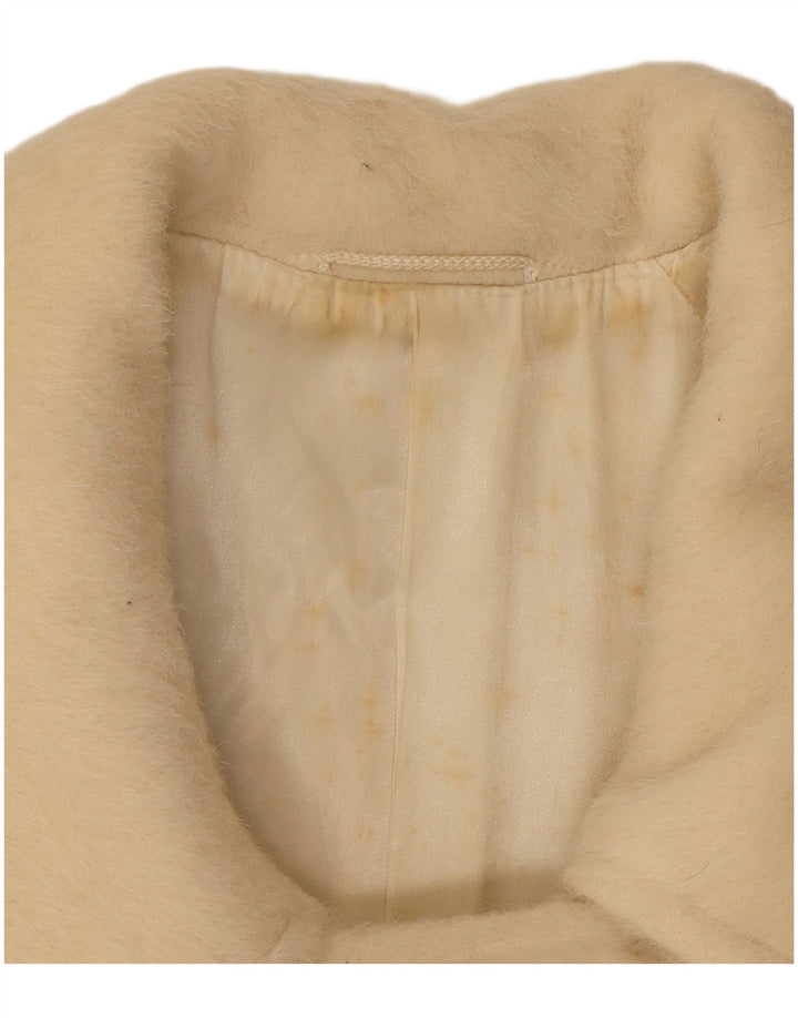 Cappotto doppiopetto da donna Max Mara UK 10 piccolo bianco sporco classico