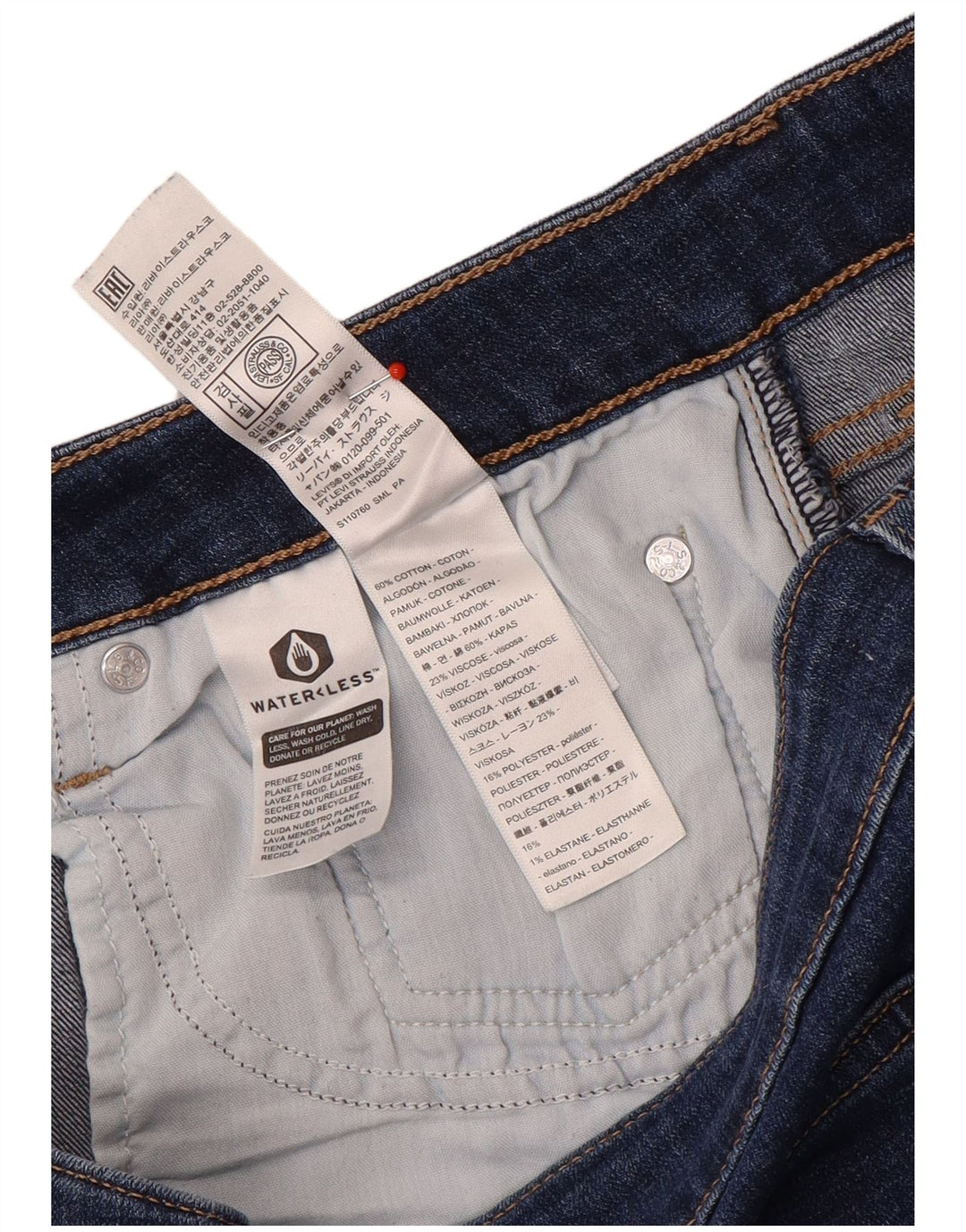 Jeans Levi's da donna 725 bootcut a vita alta W34 L30 cotone blu navy