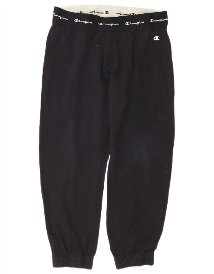 CHAMPION Pantaloni da tuta con grafica da donna Joggers UK 14 Medium Nero