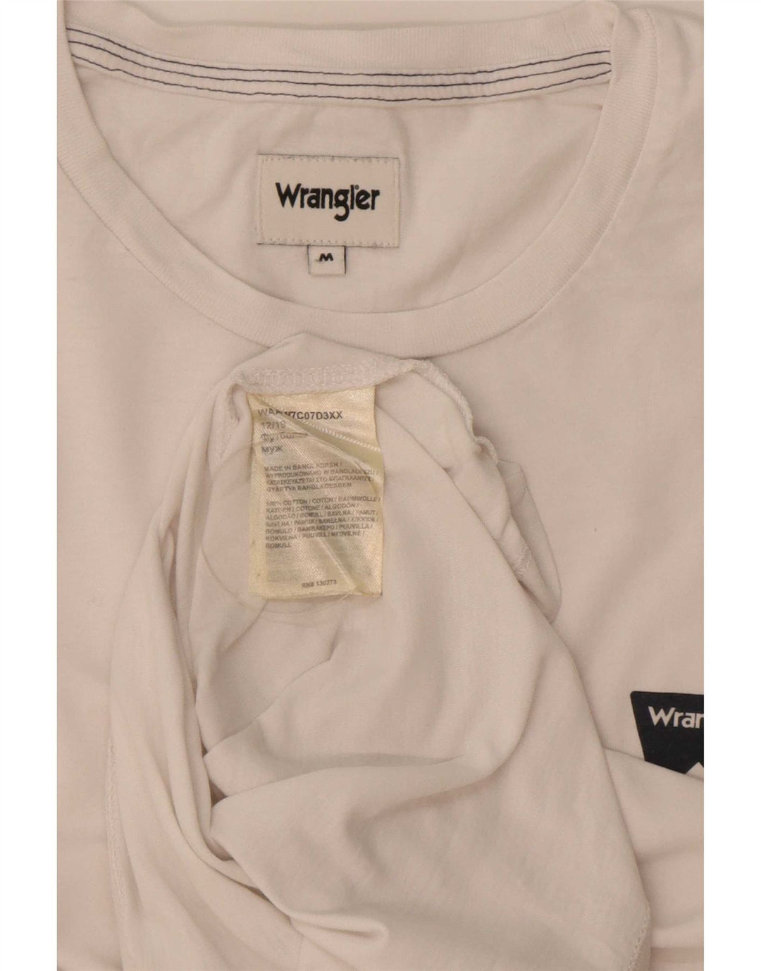 T-shirt da uomo Wrangler Top in cotone bianco medio
