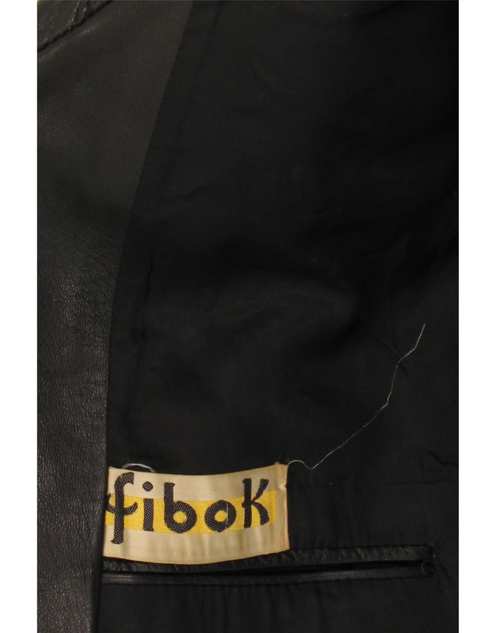 Cappotto in pelle da uomo Fibok UK 38 medio nero