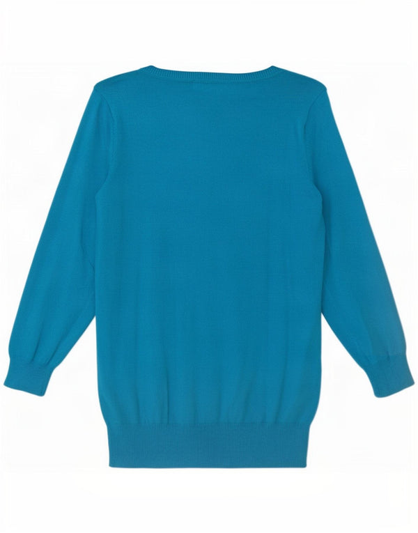 Maglione cardigan con maniche a 3/4 da donna Zara UK 14 grande cotone blu