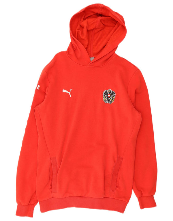 Felpa con cappuccio grafica da ragazzo Puma 15-16 anni in cotone rosso