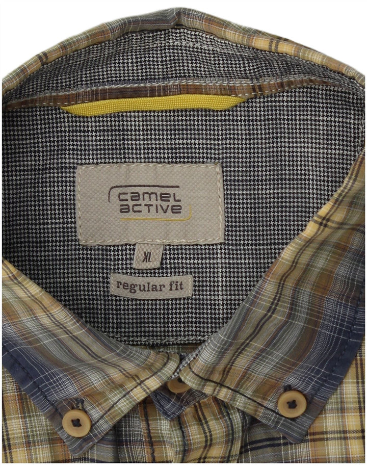 CAMEL ACTIVE Camicia da uomo a maniche corte vestibilità regolare XL blu a quadri