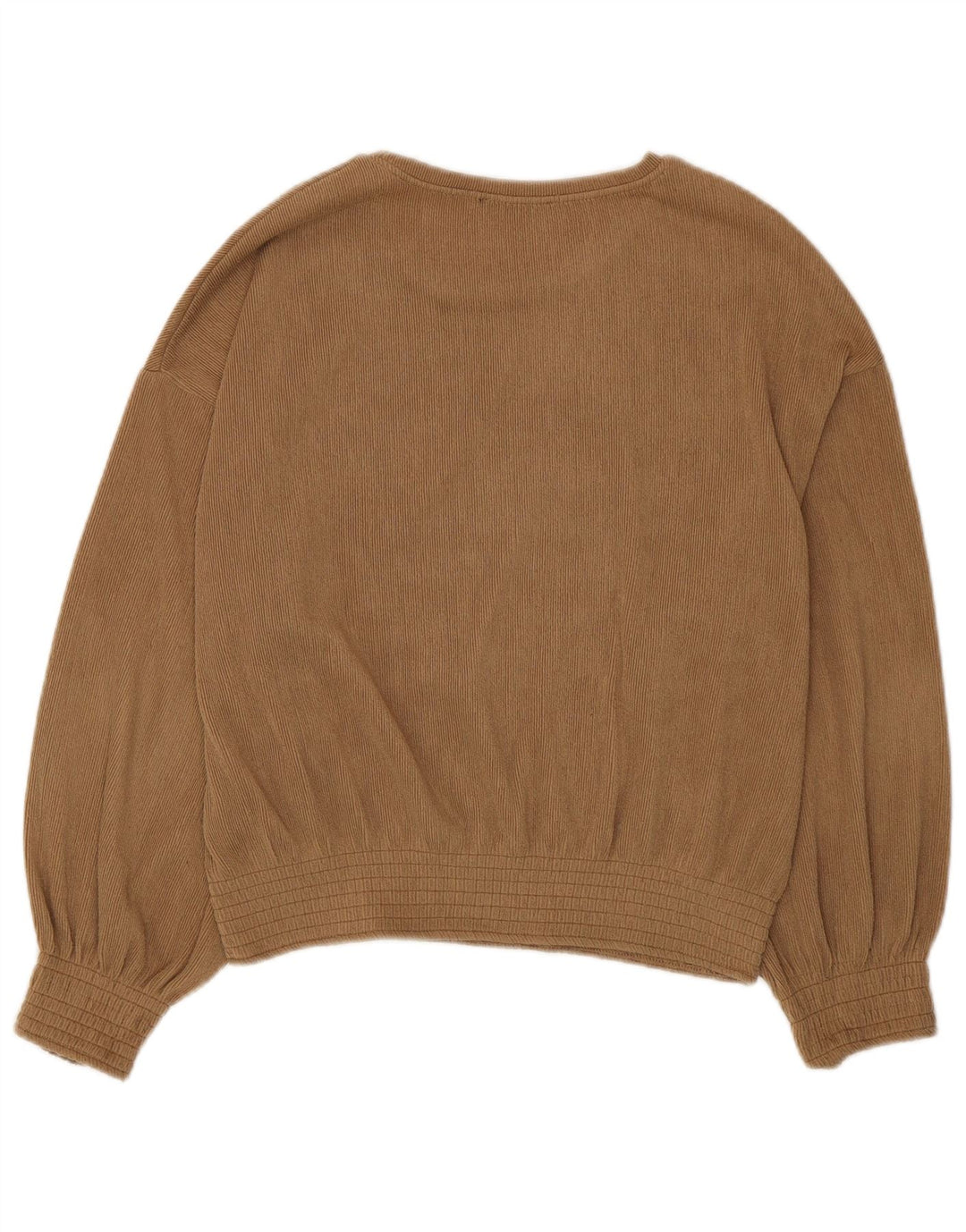 Camicetta a maniche lunghe da donna Zara UK 14 Poliestere beige medio