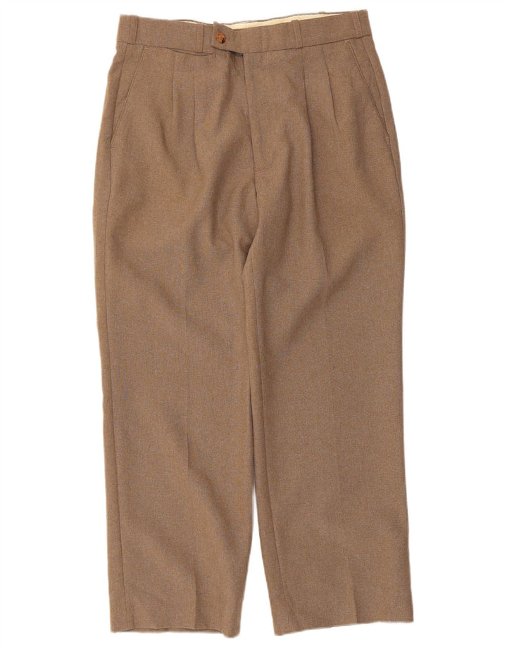 Pantaloni da abito dritti con pedge da donna Farah W32 L26 Poliestere beige