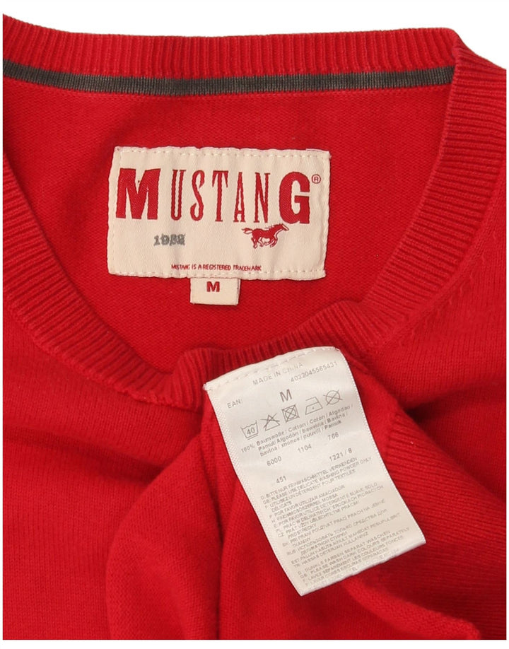 Maglione maglione girocollo da uomo Mustang in cotone rosso medio