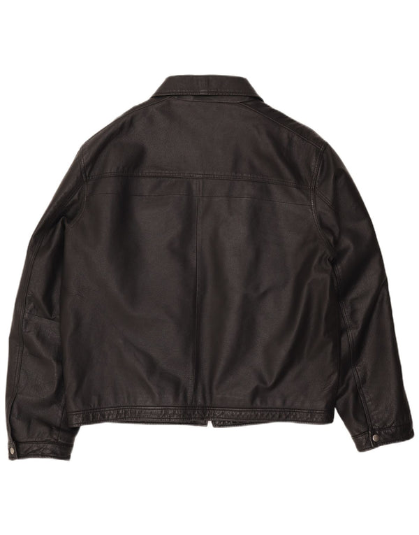 ANGELO LITRICO Giacca in pelle da uomo UK 42 XL Pelle nera