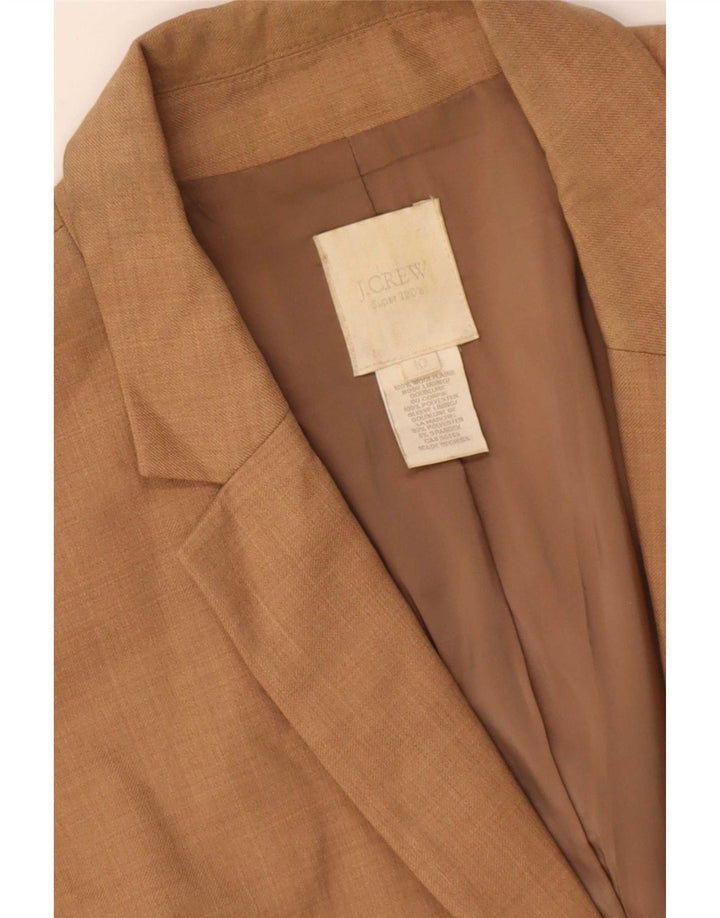 Giacca blazer a 2 bottoni da donna J. Crew US 10 Large in lana marrone