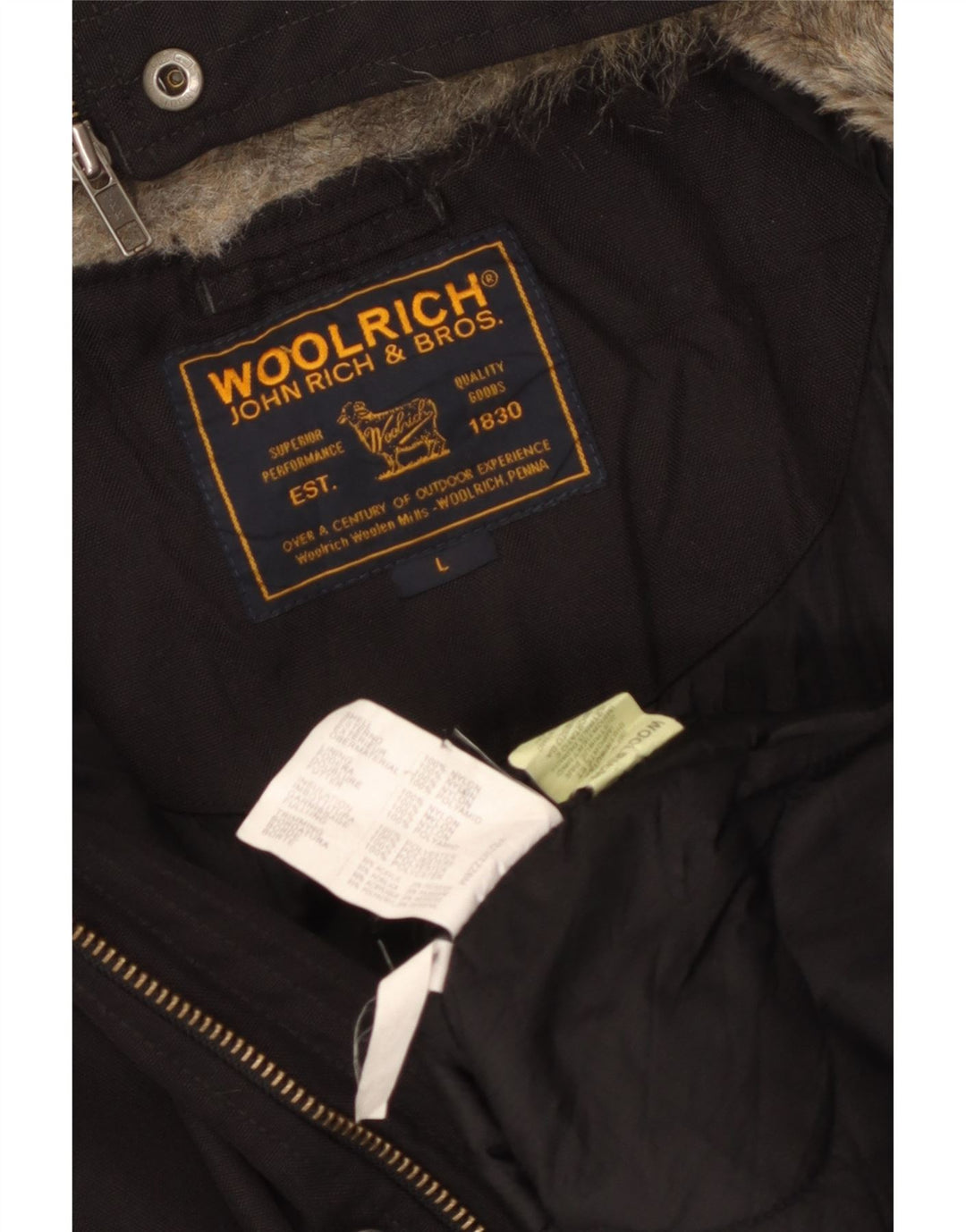 Bomber con cappuccio da uomo Woolrich UK 40 Large nylon nero