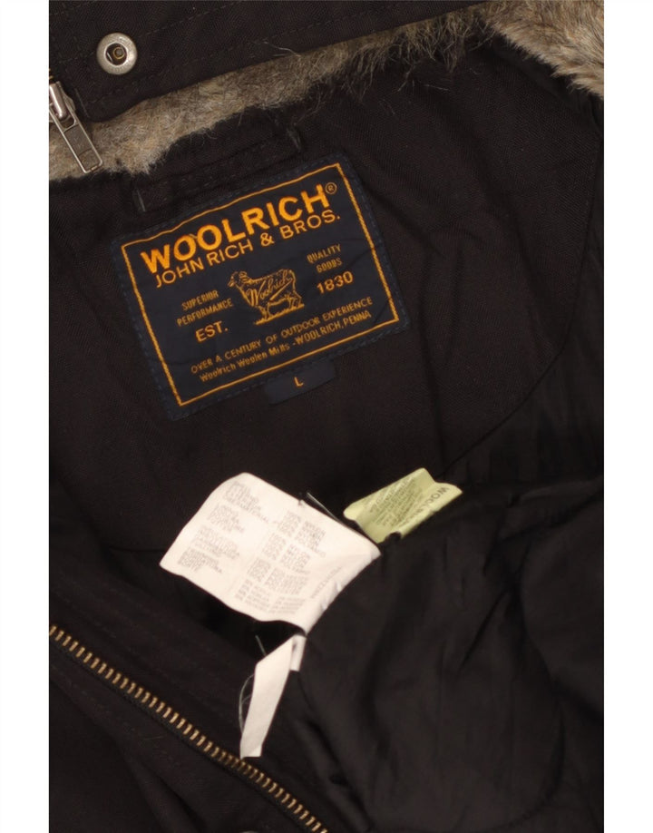 Bomber con cappuccio da uomo Woolrich UK 40 Large nylon nero