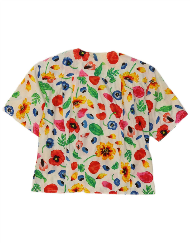Camicia a maniche corte da donna Express Camicetta UK 14 Medium White Floral