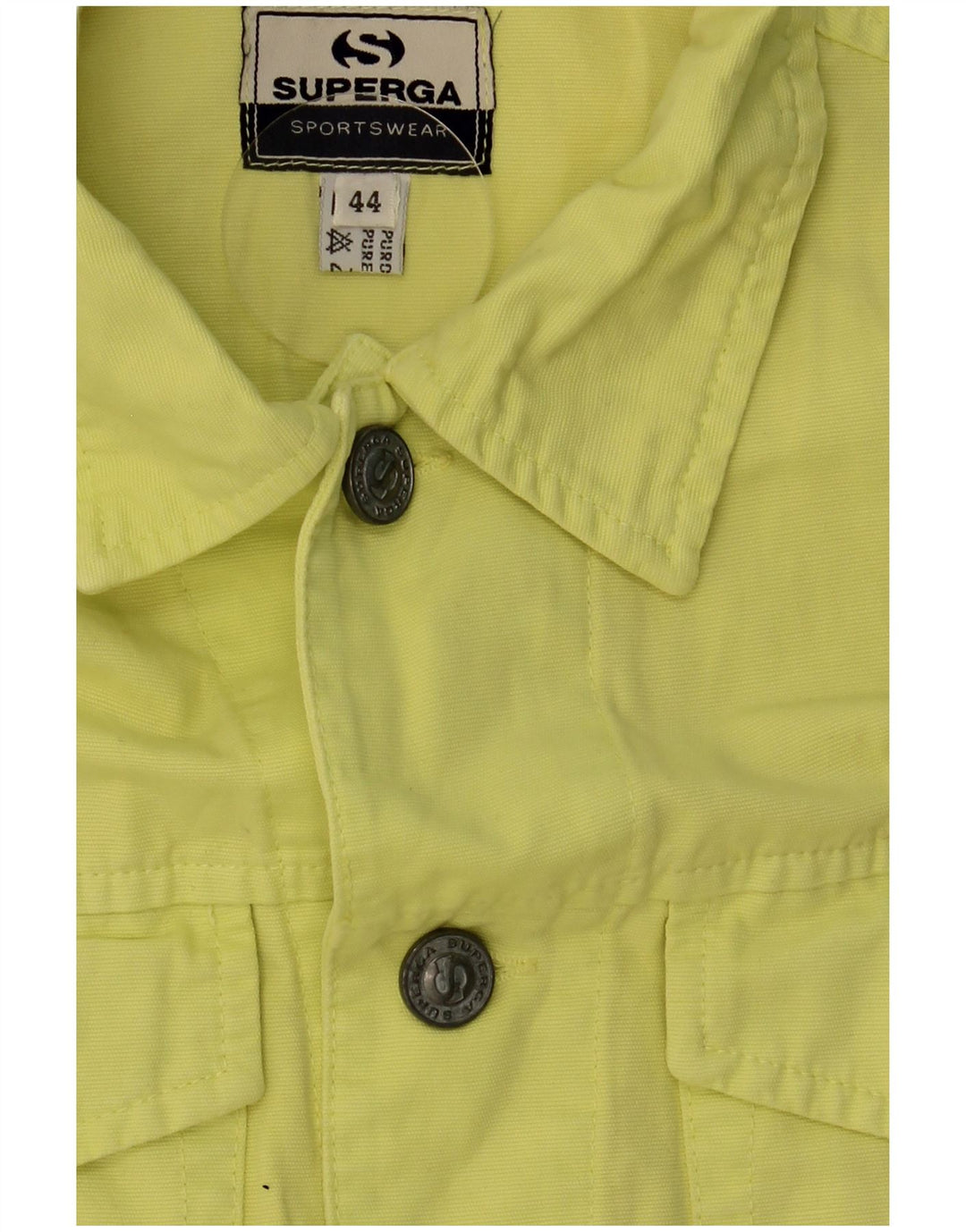 Gilet Donna Superga Crop Denim IT 44 Cotone Giallo Medio