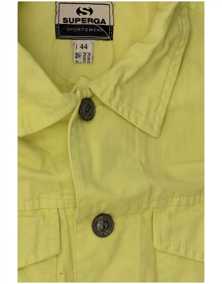 Gilet Donna Superga Crop Denim IT 44 Cotone Giallo Medio