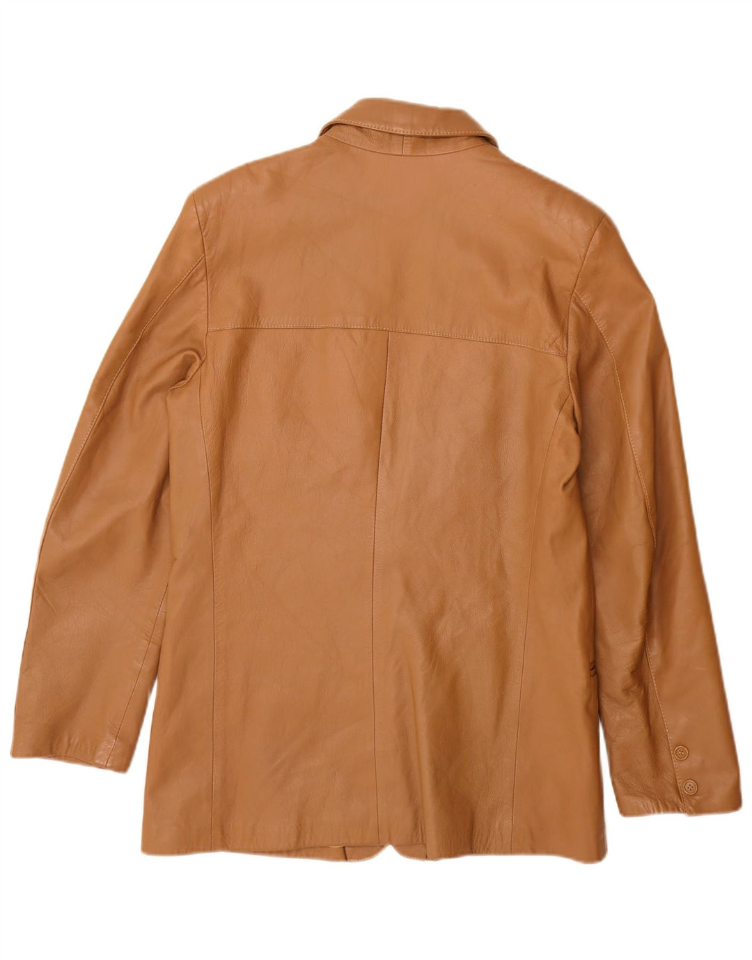 Giacca blazer in pelle da uomo a 2 bottoni VINTAGE IT 48 in pelle beige medio