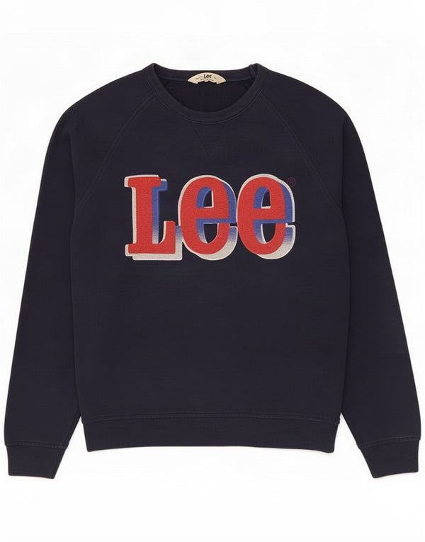 Lee Felpa con grafica da uomo Maglione medio blu navy Cotone