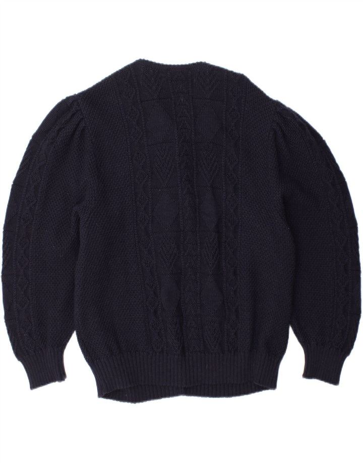 Maglione cardigan da donna SIGI SCHEIBER EU 46 XL Lana blu navy