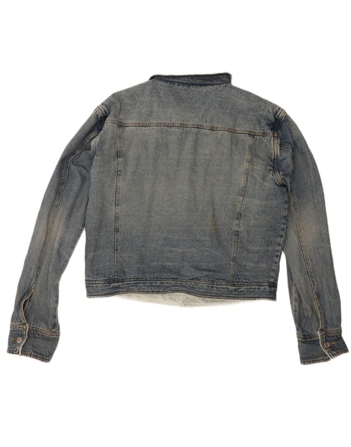 SASCH Mens Denim Sherpa Jacket UK 42 XL Blue Cotton Vintage Sasch and Second-Hand Sasch from Messina Hembry 