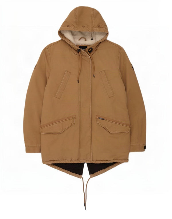 Giacca parka Sherpa oversize da donna con cappuccio Superdry UK 10 Small Beige