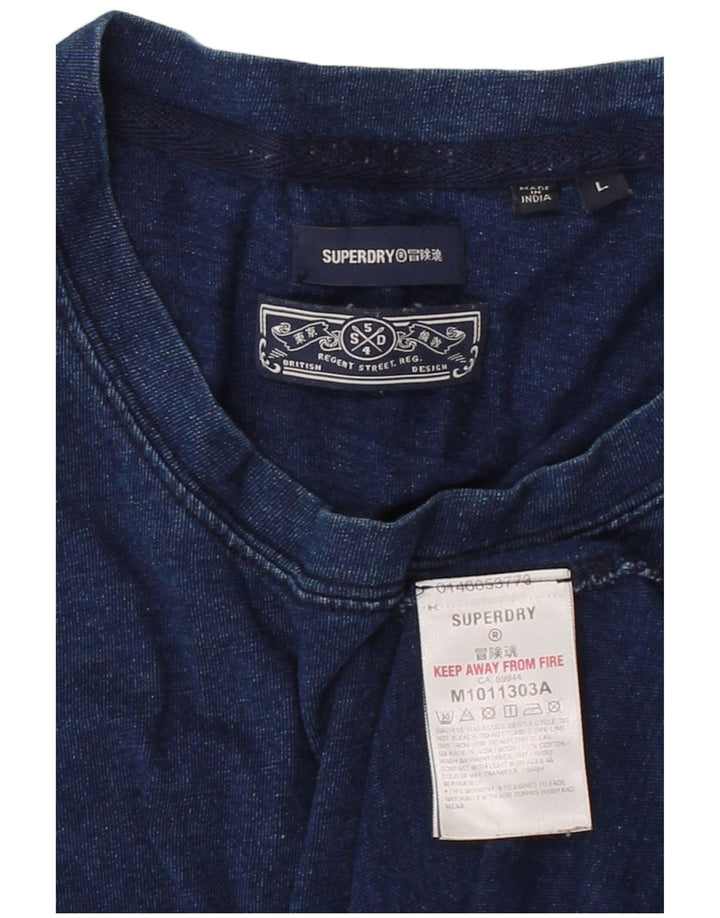 T-shirt da uomo SUPERDRY Top grande in cotone blu navy