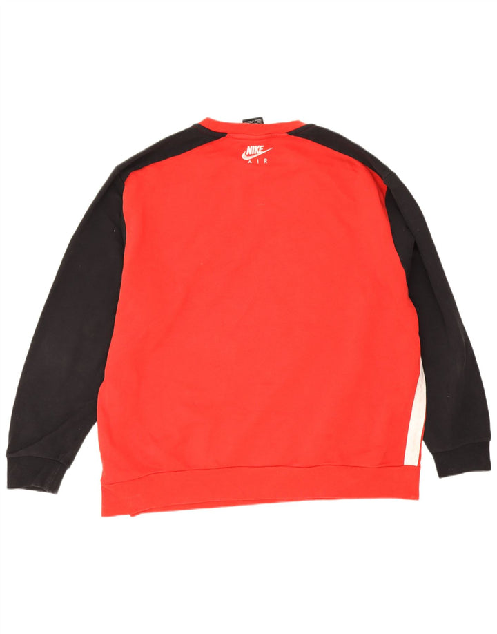 Felpa con grafica Nike da uomo 2XL in cotone color block rosso