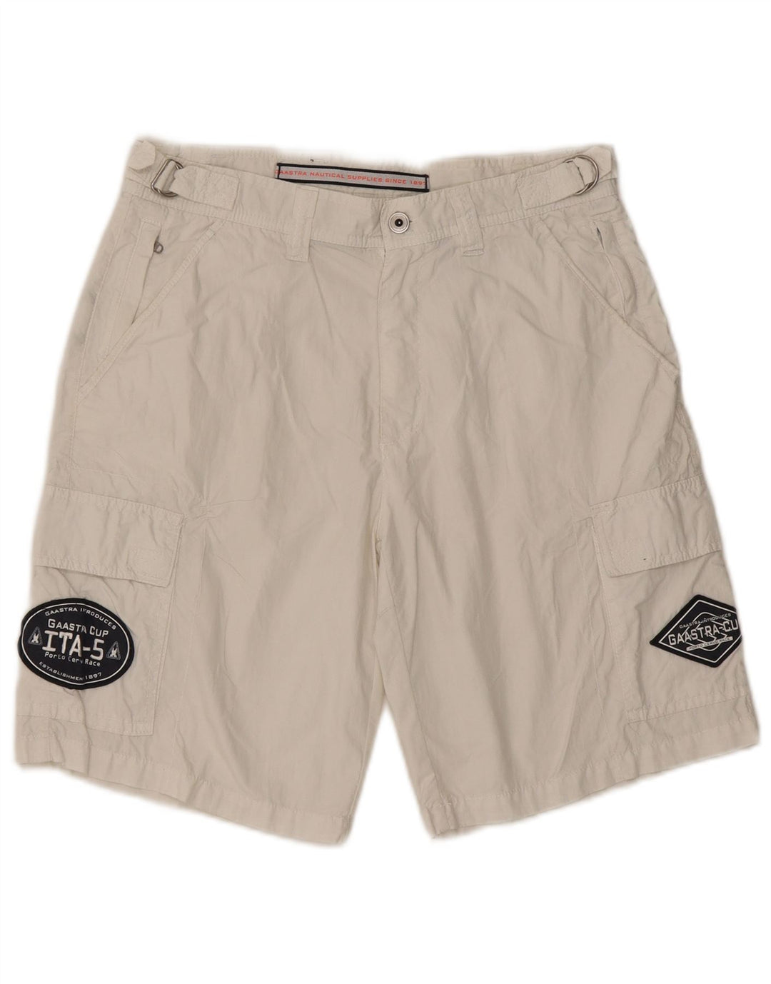 Pantaloncini cargo grafici da uomo Gaastra piccoli W29 cotone bianco
