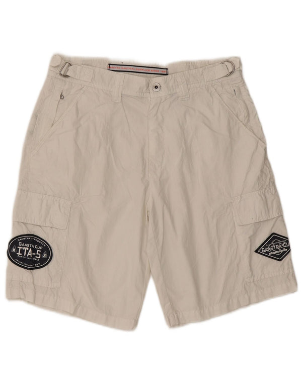 Pantaloncini cargo grafici da uomo Gaastra piccoli W29 cotone bianco