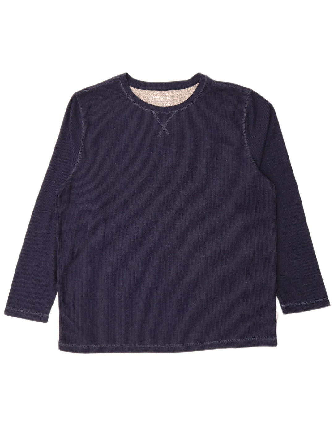 Eddie Bauer Top da uomo a maniche lunghe XL in poliestere blu navy