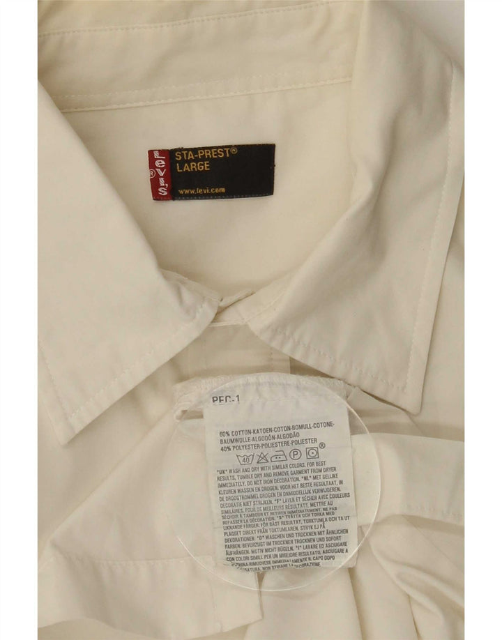 Camicia a maniche corte da uomo Levi's Large in cotone bianco sporco