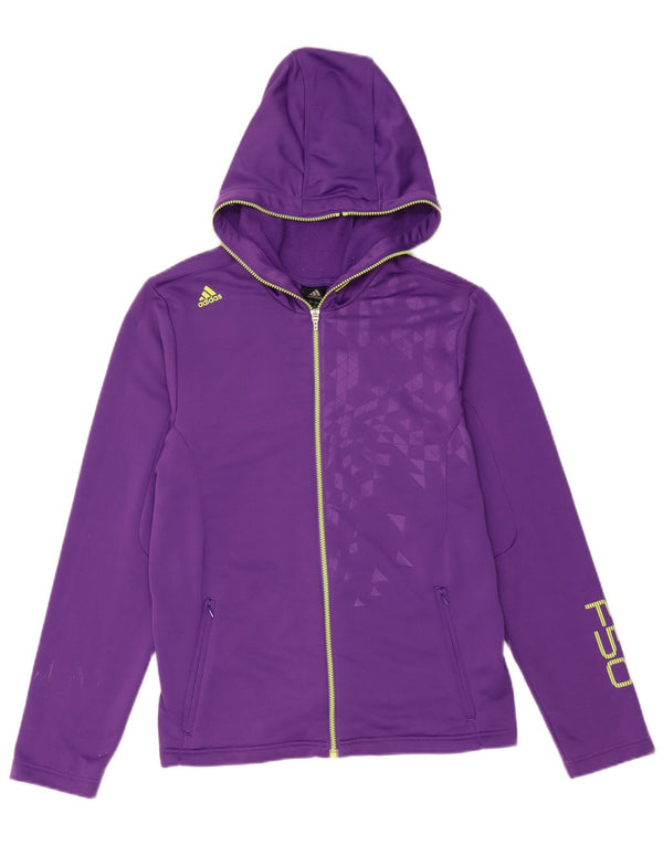 Maglione Adidas F50 con zip grafica da donna UK 10 piccolo viola geometrico