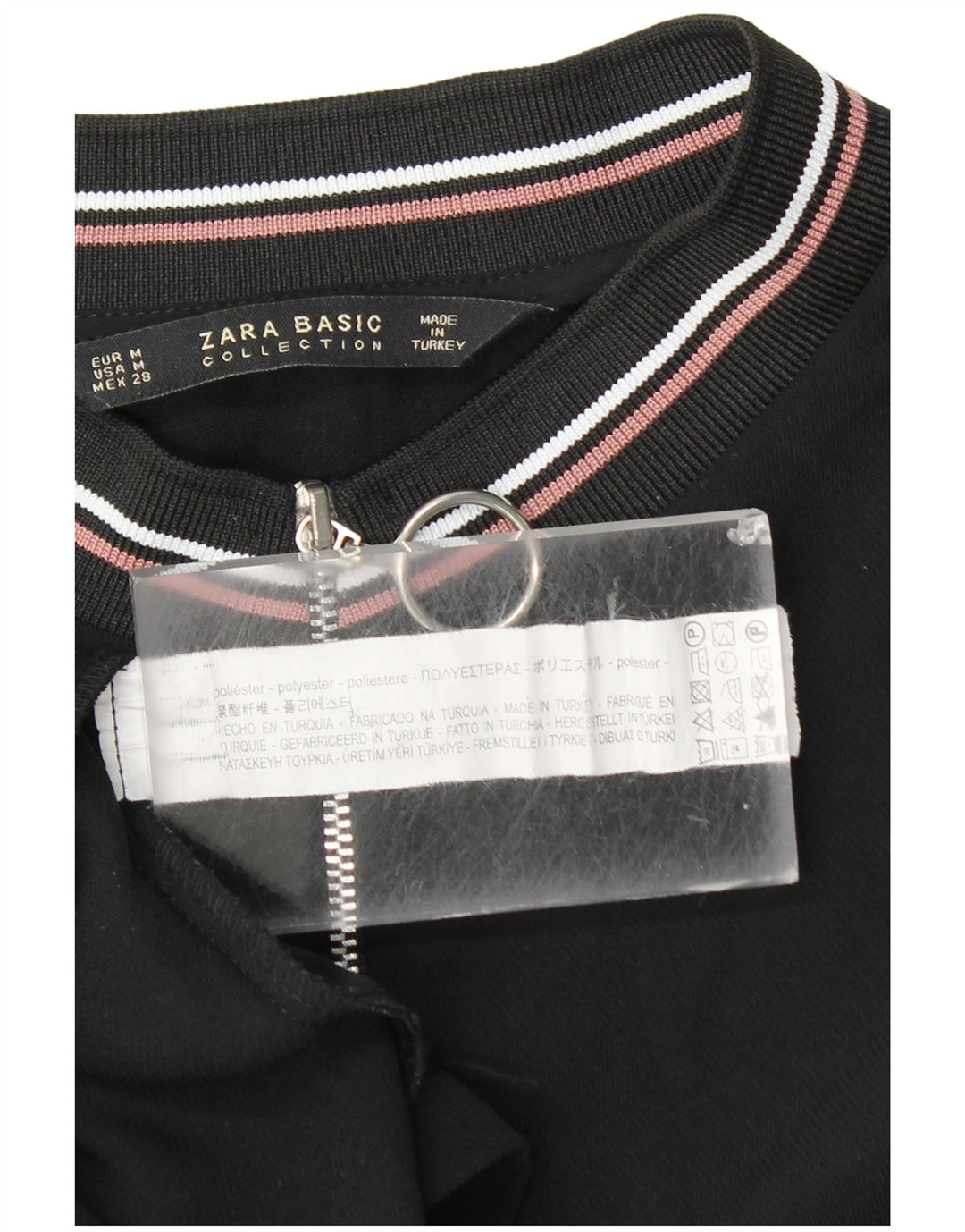 Abito a trapezio da donna Zara con collo e zip UK 14 poliestere nero medio