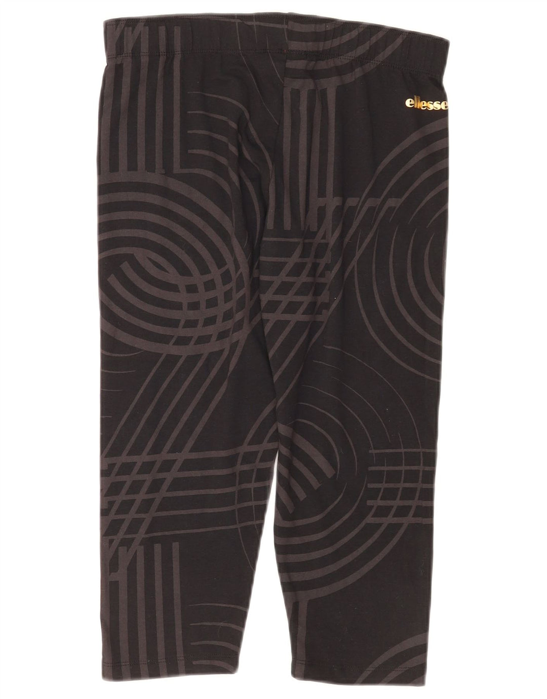 Leggings Capri da donna Ellesse UK 12 cotone geometrico nero medio