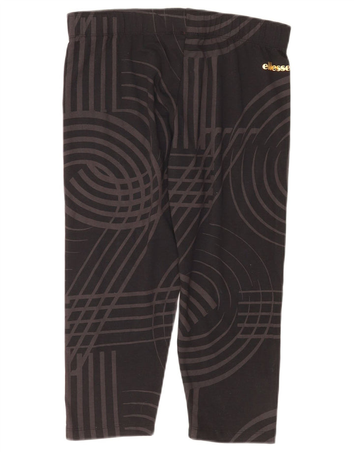 Leggings Capri da donna Ellesse UK 12 cotone geometrico nero medio