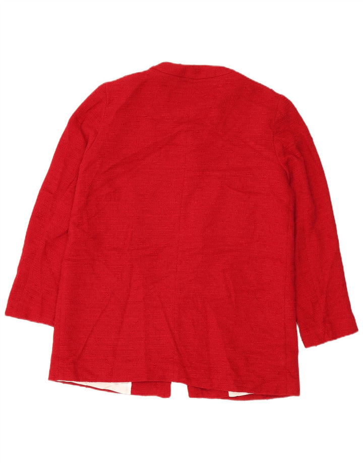 Giacca blazer da donna Zara UK 16 grande in cotone rosso