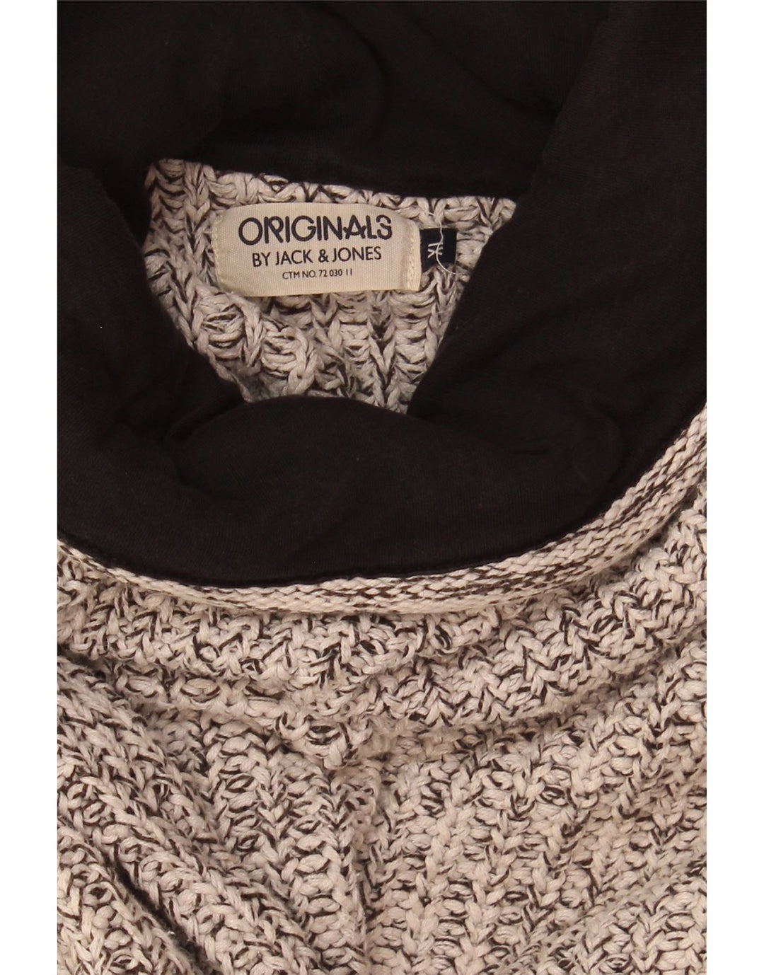 JACK & JONES Maglione maglione a collo alto da uomo XL in cotone chiazzato grigio