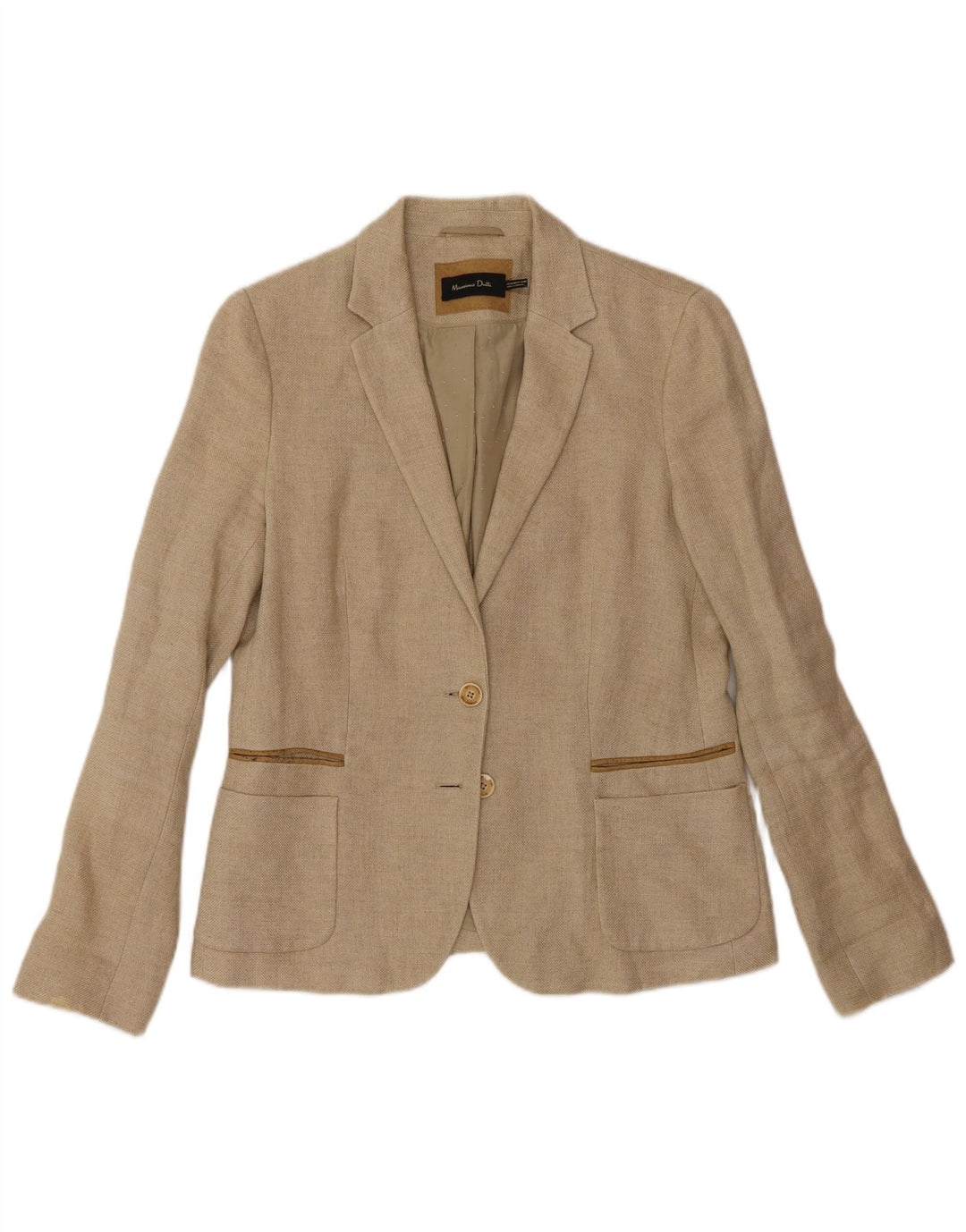 Giacca blazer a 2 bottoni da donna Massimo Dutti EU 42 Large Beige