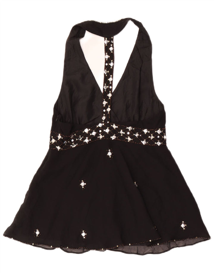 Top alla caviglia da donna Oasis UK 12 seta media nera
