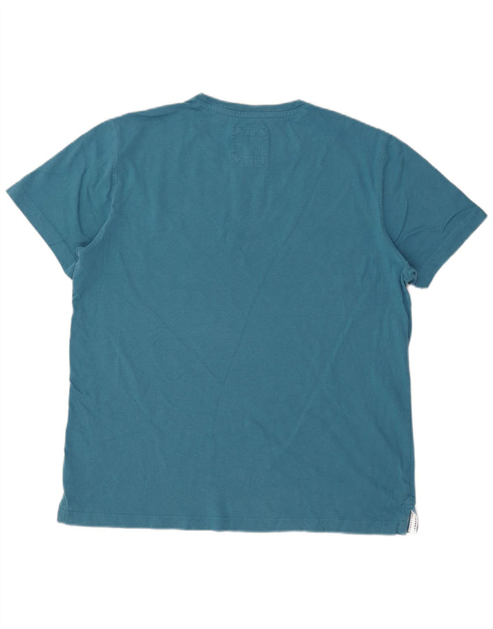 Crew Clothing T-shirt da uomo Top grande in cotone blu