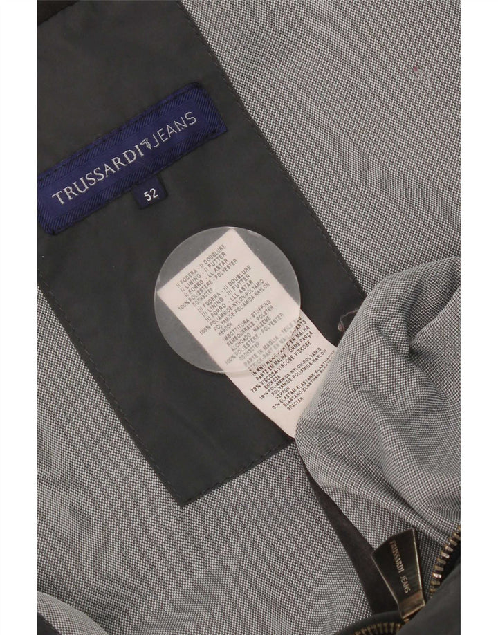 Giubbotto Imbottito Uomo Trussardi Jeans con Cappuccio IT 52 XL Poliestere Grigio