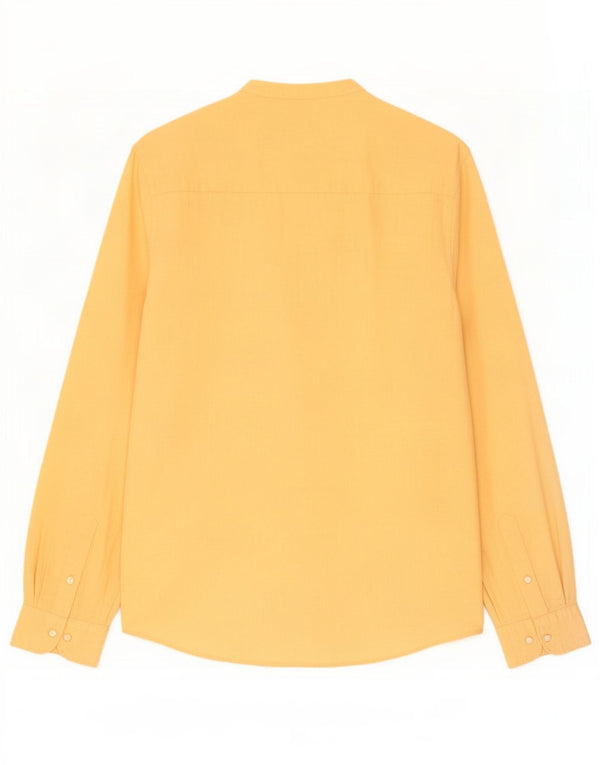 Zara Mens Shirt Small Yellow Linen