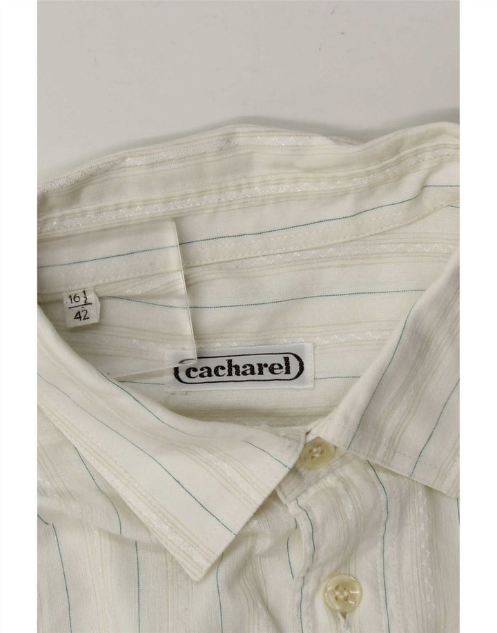 Camicia da uomo Cacharel taglia 42 16 1/2 grande a righe bianche