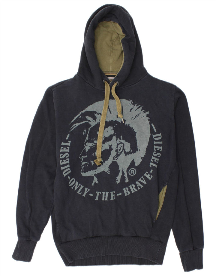DIESEL Mens Graphic Hoodie Jumper Small Black