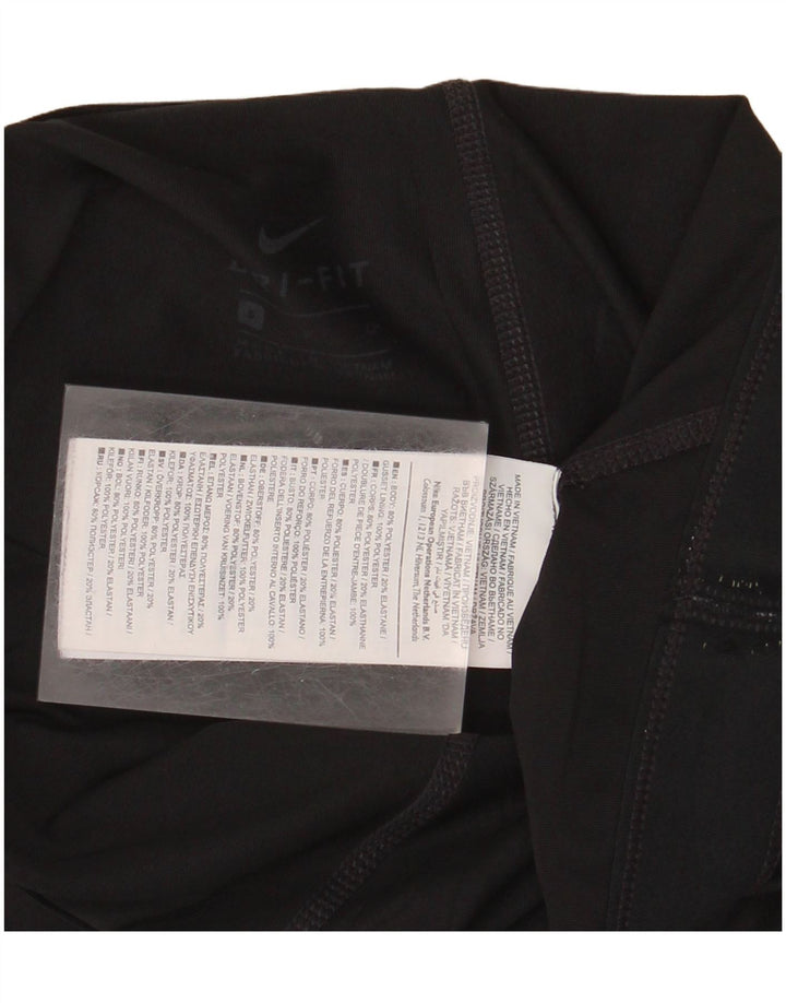 NIKE Womens Dri Fit Graphic Sport Shorts UK 10 Small  Black Polyester