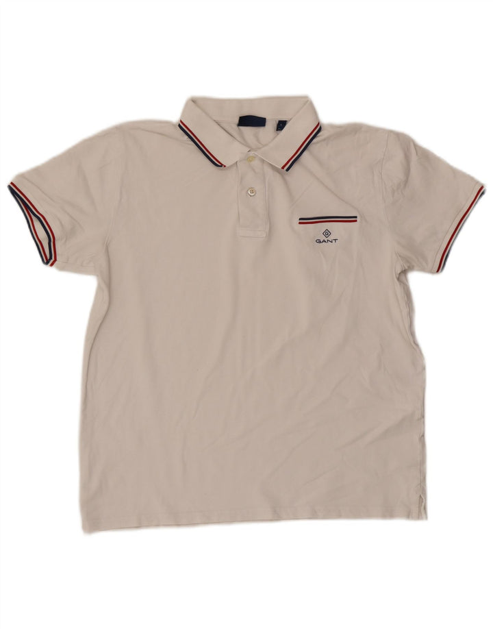 Polo Gant da uomo grande bianca